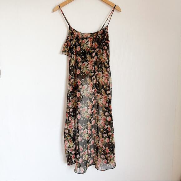 UNIF | Floral Maxi Kimono Light Cardigan Chiffon Tank - Picture 6 of 8